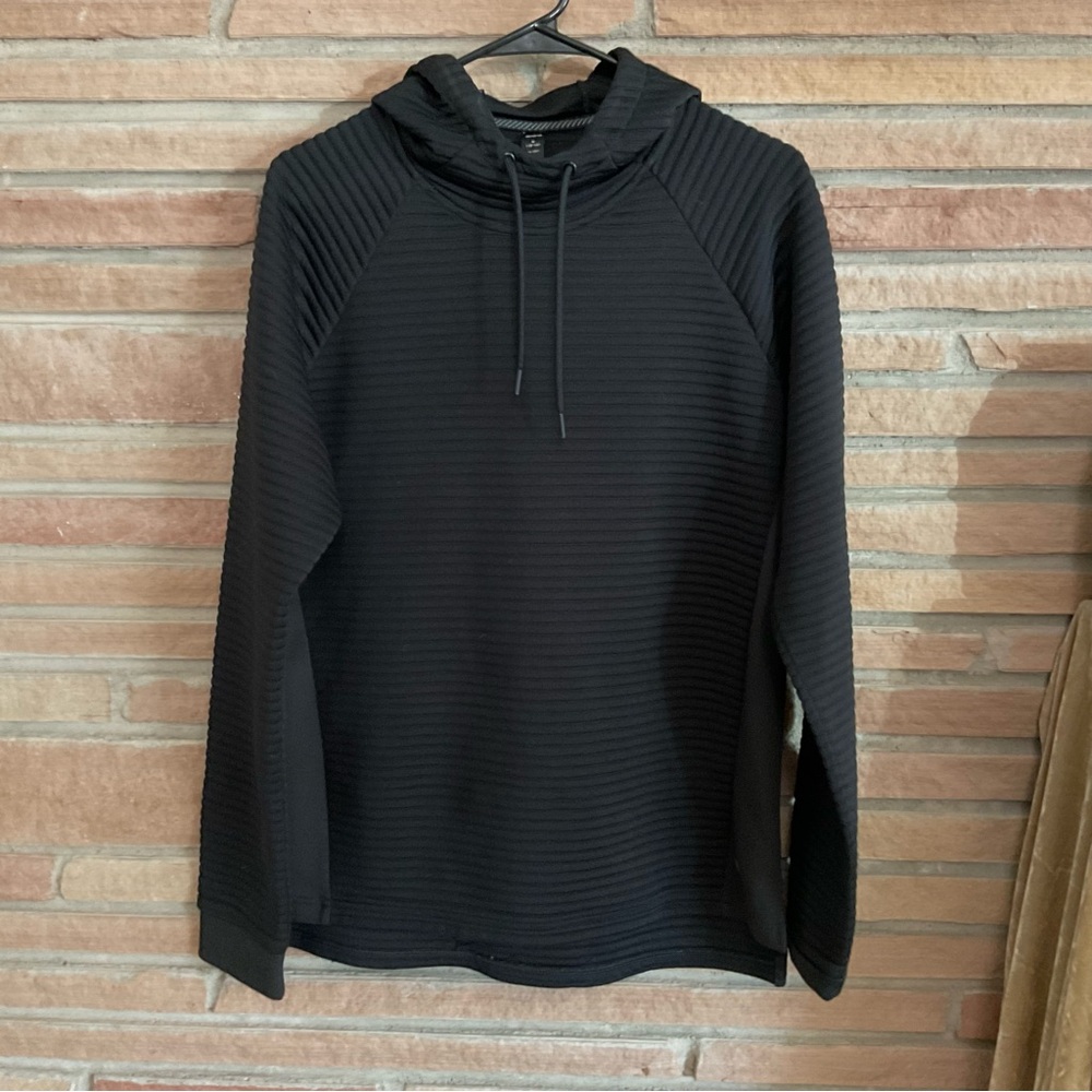 Apana Men’s Ribbed Black Ribbed Hoodie Medium